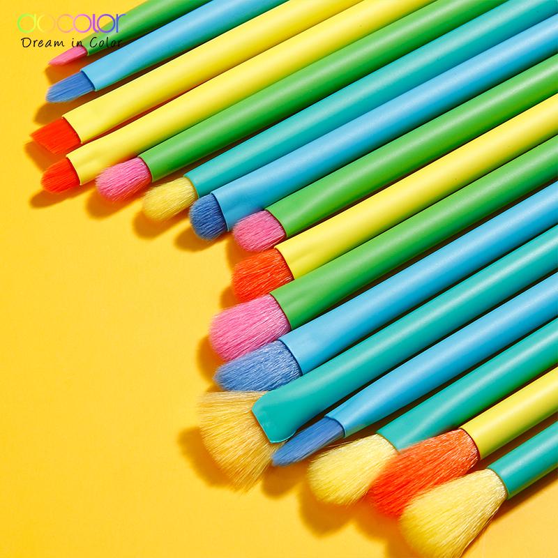 Docolor 16-teiliges Make-up-Pinsel-Set, Lidschatten-Mischung, Eyeliner, Wimpern, Augenbrauen, Beauty-Make-up-Pinsel, professioneller Lidschattenpinsel