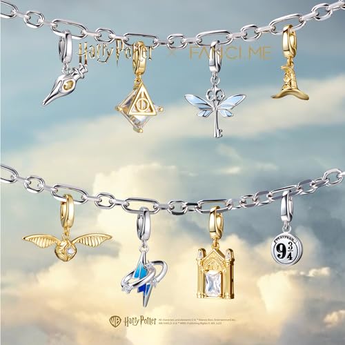 Official Harry Potter Gryffindor Charm Necklace, Unisex, Free-Cut Silver, Harry Potter, Halloween, Christmas Gift