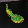 Light Luxury Back Peacock Jewelry Box Home Ornament Enamel Color Diamond Inlaid Metal Crafts Jewelry Box Jewelry Storage