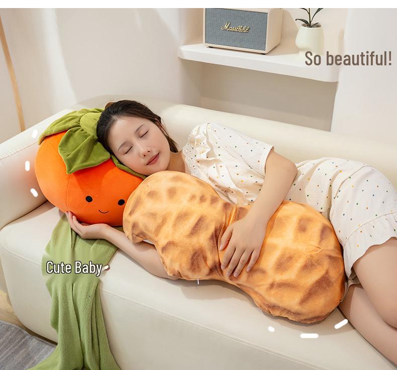 Good Luck Persimmon Plush Toy & Cushion - Perfect Peanut Doll for Wedding Decor