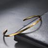 Customized Name Date Quote Bracelet Stainless Steel Personalized Carving Name Minimalist Open Bracelet Fashion Party Gift