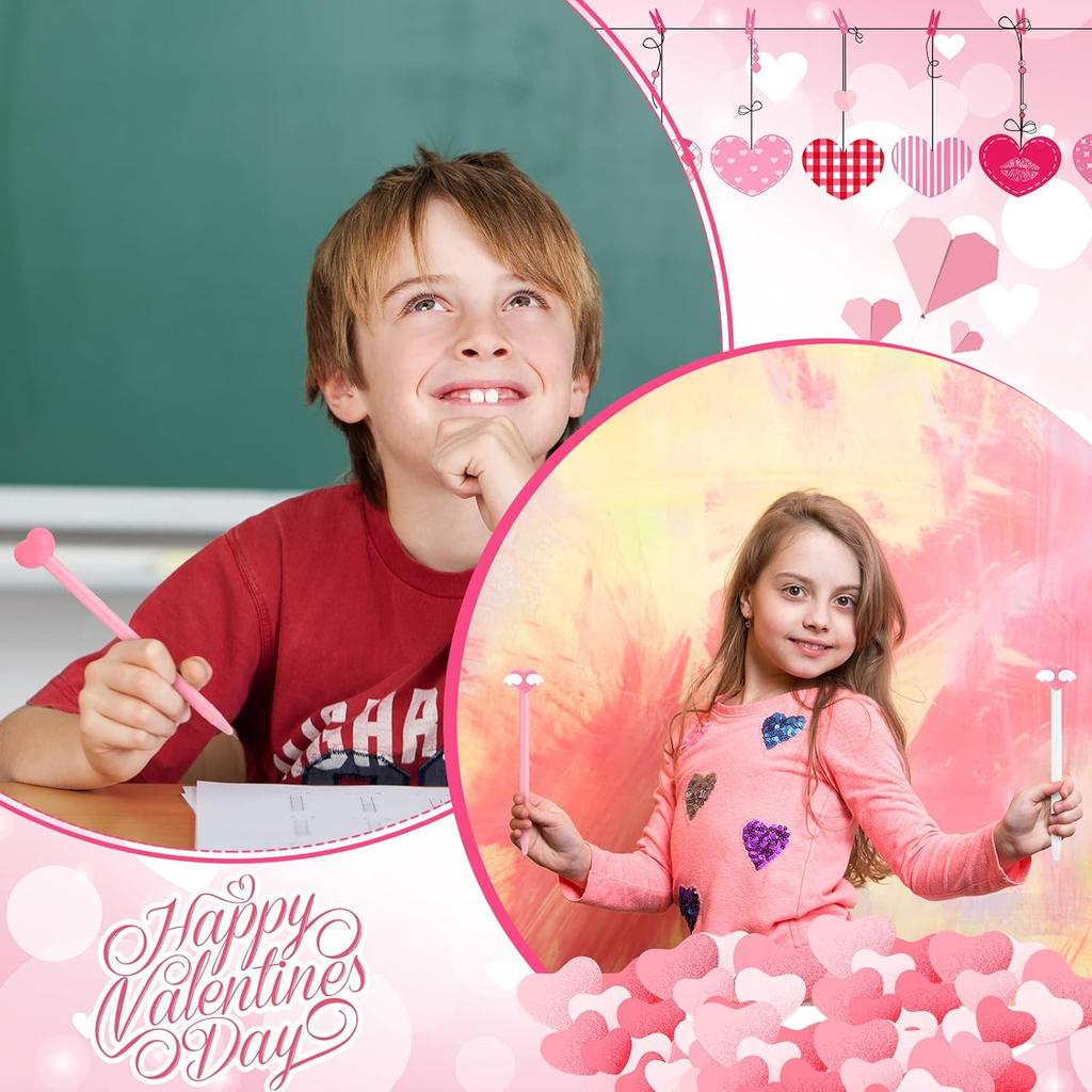 72 Pcs Valentine's Day Pens Heart Shape Pen Cartoon Fun Kawaii Pens Funny Writing Unicorn Pens Cartoon Animal Cool Ink Pens for Student Stationery
