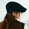 Casquette de chasse en daim COOKEESEE à clous (Noir)
