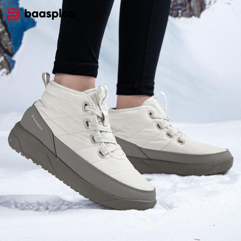 Women's snow boots outdoor waterproof non-slip warm short boots women's  casual hiking shoes cold-proof boots wool lining short barrel winter boots