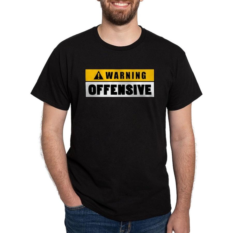 CafePress Предупреждение Оскорбительный Блокировка Темная Футболка Мужская 100% Хлопок, Классическая Графическая Темная Футболка S