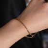Paper Clip Hands Jewelry Thin Gold Bracelets Women INS Stainless Steel Bracelet  Lady