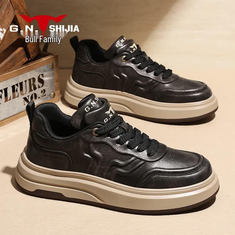 Bull Family Men s Retro Thick Sole Casual Sneakers 42