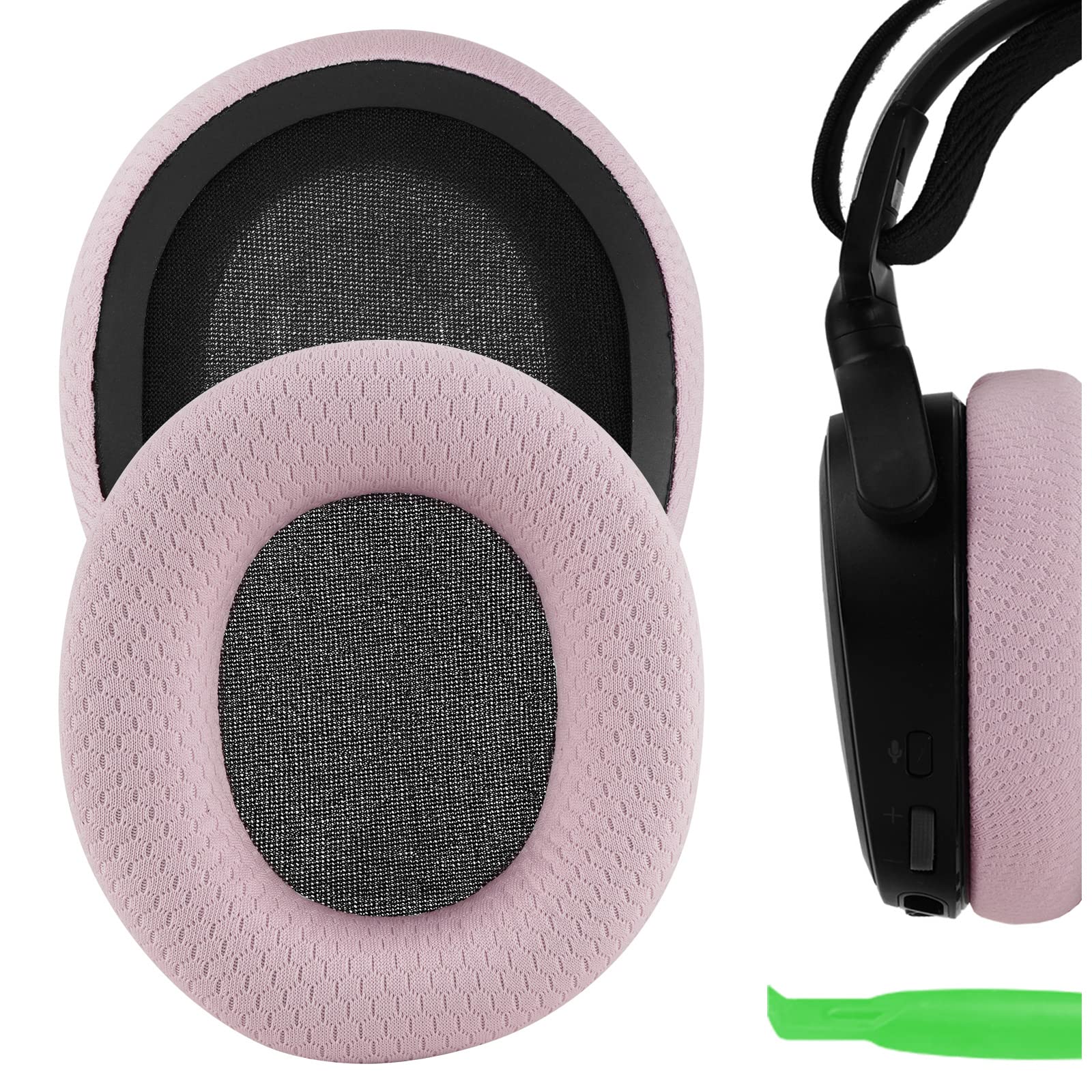 

Geekria Nova Earpads Compatible with SteelSeries Arctis 1, 3, 5, 7, 7+, 7P, 7P+, 7X, 7X+, 9, 9X, Pro, and Prime Headphones (Mesh Fabric/Pink)