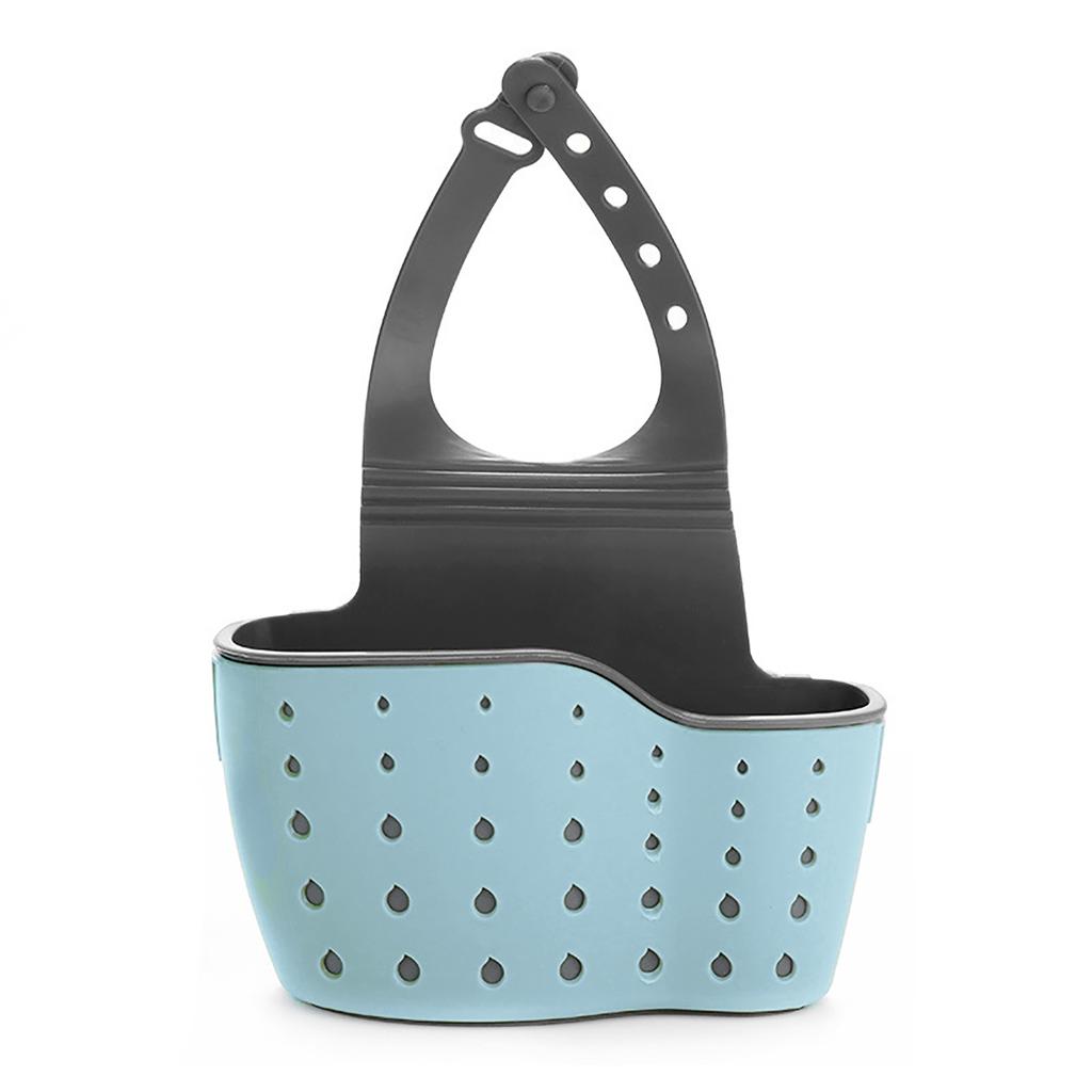 Home Storage Drain Basket Kitchen Sink Hanging Bag Adjustable Soap Sponge Hanging Drain Basket Bag Kitchen Accessories