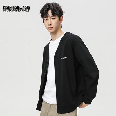 Mark Fairwhale Men's Waffle V-Neck Cardigan Sweatshirt