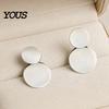 Large And Small Circle Earrings Chunky Dangle Earrings, Geometric Stud Double Thin Metal Sheet Round Disc Jewelry for Women Comfortable Long Wear