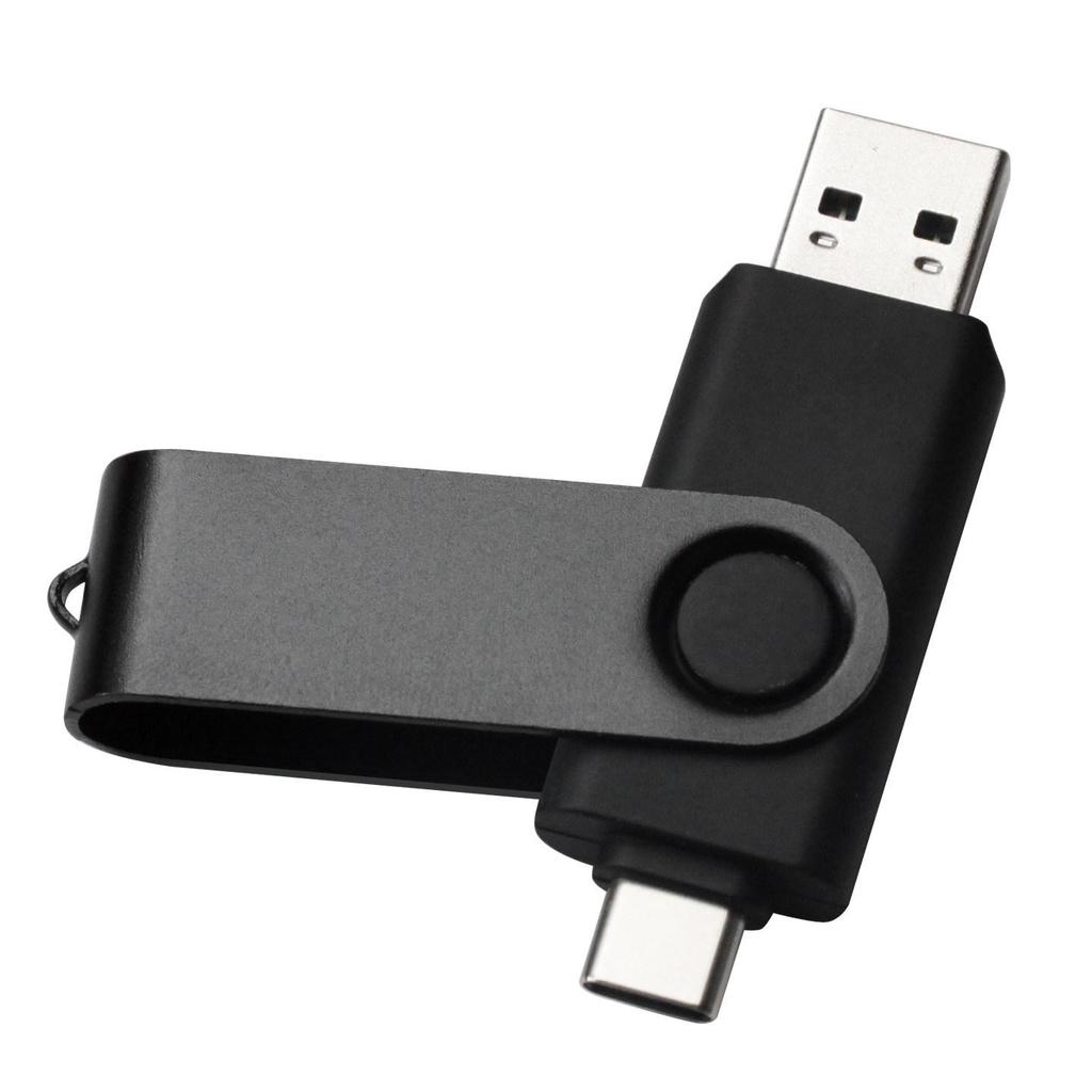 Custom Metal Dual-Head USB Flash Drive - Large Capacity with Logo Printing, Compatible with Computers and Mobile Phones