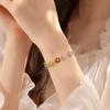Sparkling Flower Bracelet Light Luxury Dopamine Wrist Jewelry Colorful Zircon Bangle  Holiday Party