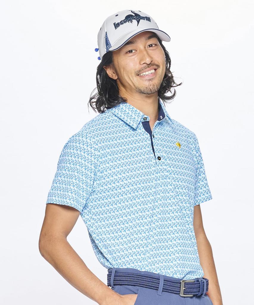 Coq Sportif Short Sleeve Shirt Polo Sweat Quick Stretch LG5SHS06M SA00 [Le Golf] Shirt, Petite, Elegant, Sunscreen, Absorbent, Drying, Golf, Men's
