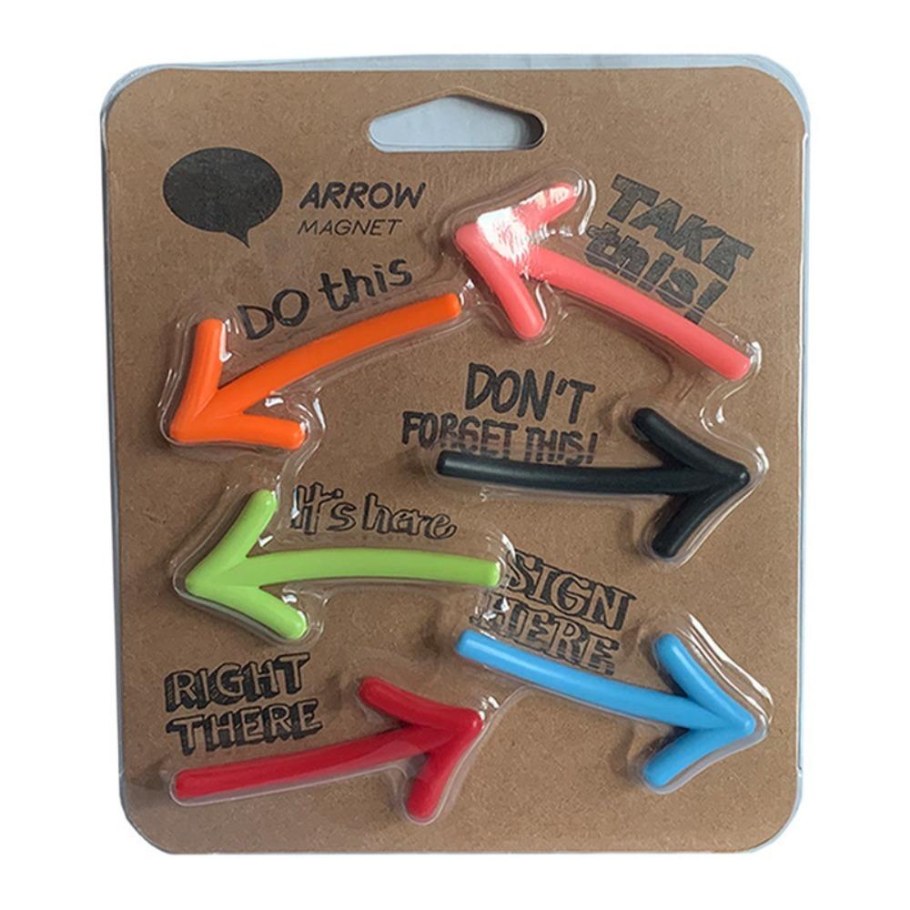 

6pcs Creative 3D Fridge Magnets Arrow Random Color Magnets Sticker Stacked Whiteboard Gadgets Whiteboard Use