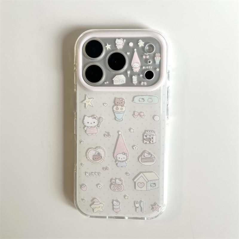 

Новый прозрачный чехол для телефона Hello Kitty Kawaii Мультяшный для iPhone 15 16 17 Pro Max INS Милый Большое Окно Ударопрочный Защитный Чехол For iPhone 17ProMax