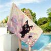 Black Cat On the Cloud Towel Bleach Towels Yoga Gym Lightweight Portable For Swimming Shower Travel Sports Accessories Sandproof