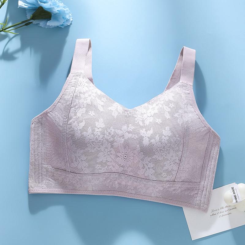 

Женский бесшовный бюстгальтер с поддержкой верхней части груди, предотвращающий обвисание, женский тонкий бюстгальтер большого размера 3XL фиолетовый