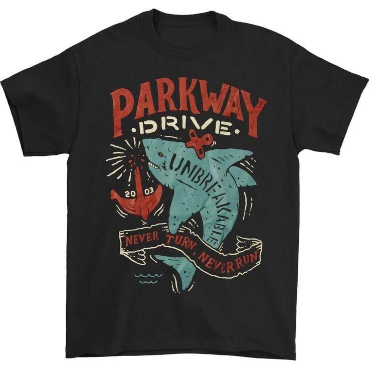 Parkway Drive Never Run Tee Black Cotton All size S-5XL T-shirt Unisex T-Shirt XXXL