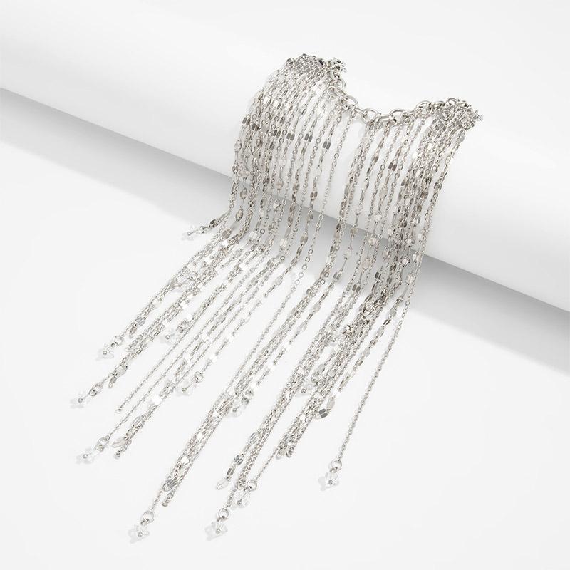 Creative Palace Style Long Tassel Bracelet With Feminine Temperament Geometric Exaggeration Chain Decoration Hand Jewelry