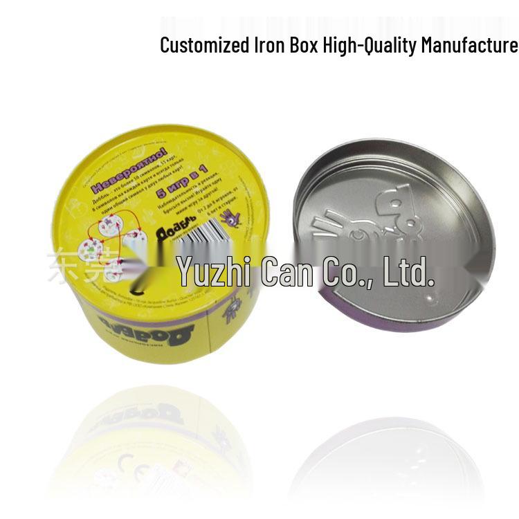 Round Metal Candy/Cookie Tin with Customizable Logo and Patterns