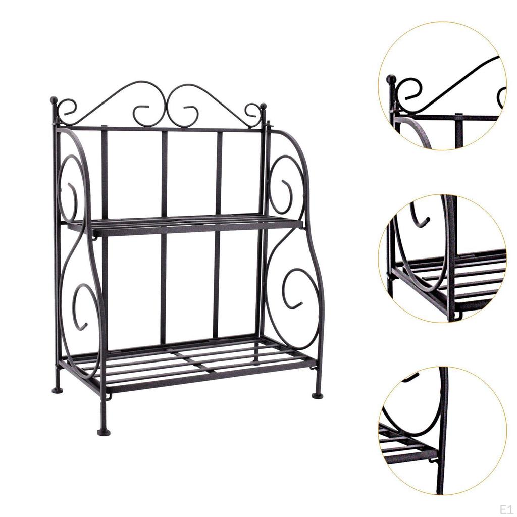 2 Layer Countertop Organizer Folding Storage Stand Supplies Decor Vintage Design Holder Rack