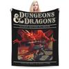 DND D&D Dragon Retro Flannel Blanket Spring Warm Soft Throw Blanket for Kids Adult Living Room Bedspread Sofa Bed Cover