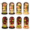 Preserved Rose In Glass Dome LED Light Up Eternal Flower Romantic Forever Rose Gift for Women Valentine's Day Mother's Day