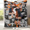 Cartoon Haikyuu Hinata Shoyo Volleyball Anime Flannel Blanket,Ultra Soft Plush Throw for Home Bedroom Bed Sofa Camping Picnic