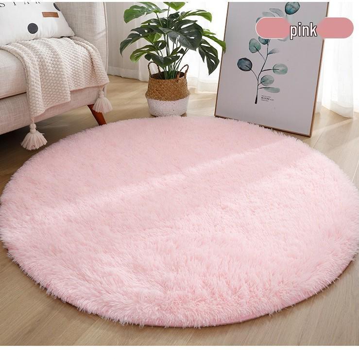 Silk Wool Plush Round Rug - Yoga Mat, Bedside Carpet, Hanging Chair Cushion, Cloakroom Foot Pad