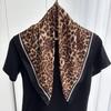 1pc Luxury Brand Leopard Print Bandana Square Scarf Women's Imitation Silk Scarf Casual Versatile Decoration Small Neck Scarf
