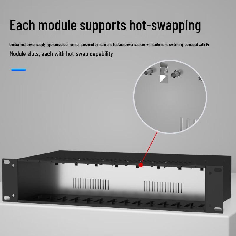 BOSENDE 14-Slot 2U Telecom-Grade Fiber Transceiver Chassis