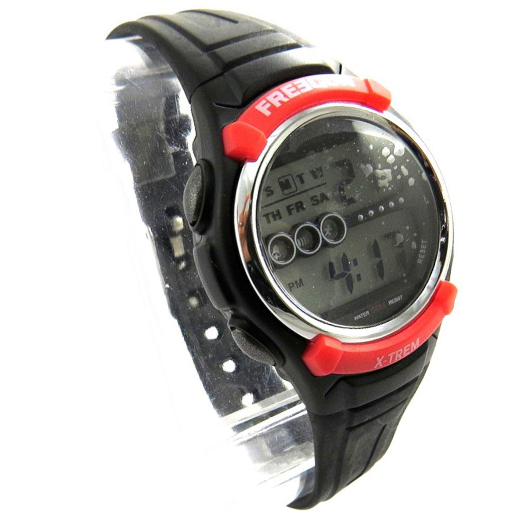 Freegun [N0129] - Black Red Silicone Watch 'Freegun' (digital)