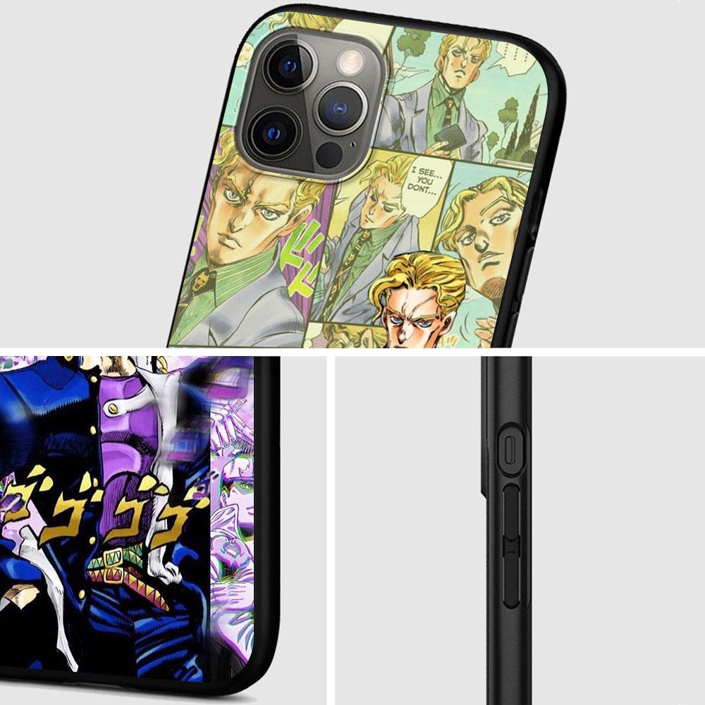 J -Jojos Anime Black Case For Apple Iphone 11 13 12 Mini 14 Pro Max Xr 7 8 +Se 2020 Xs 6 6s Plus 5 5s Silicone Phone Cover