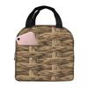 Braided Rattan Wood Wicker Lunch Bags Insulated Bento Box Waterproof Lunch Tote Resuable Picnic Bags for Woman Children Travel
