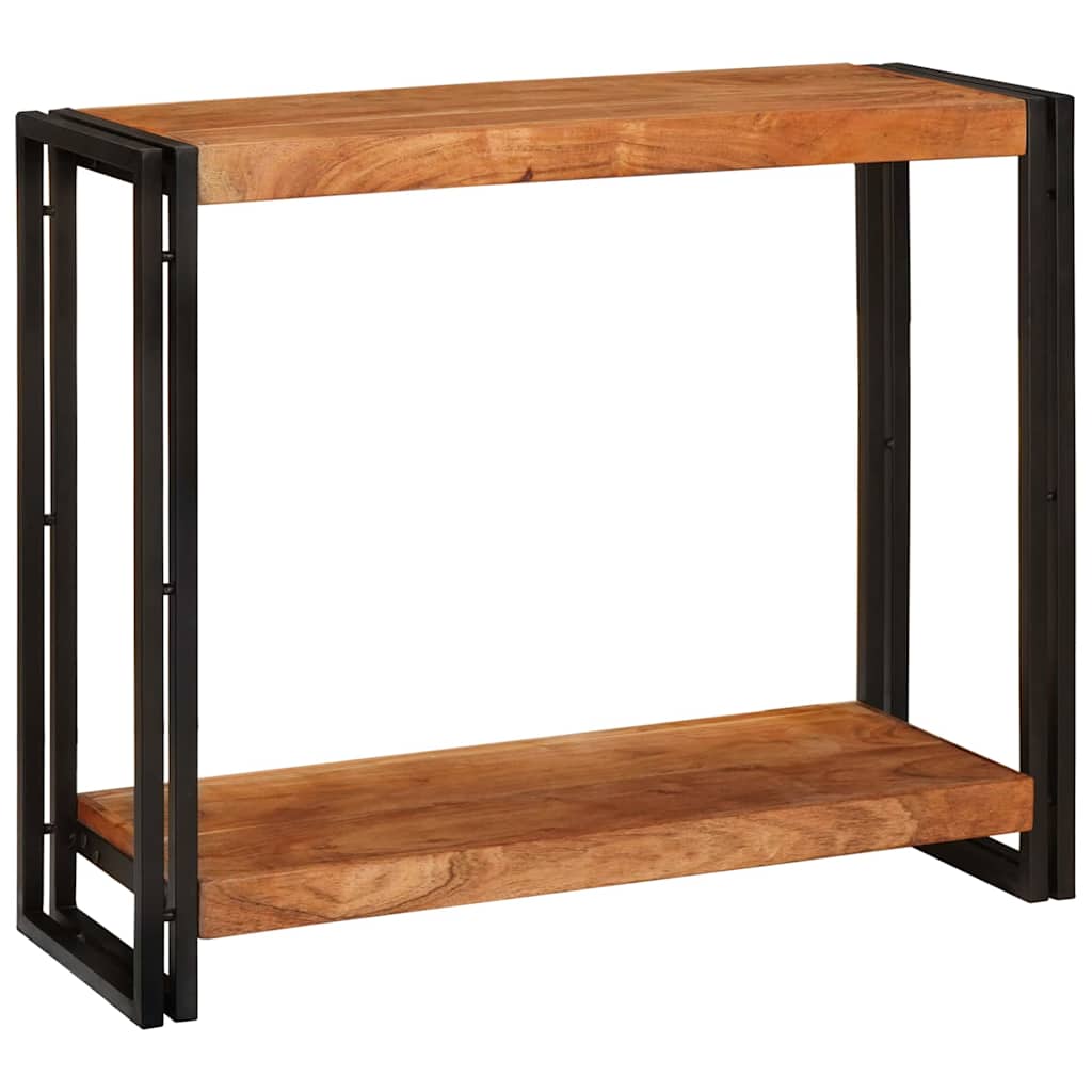 Console Table with Shelf Brown 90 X 33 X 75 Cm Solid Acacia Wood