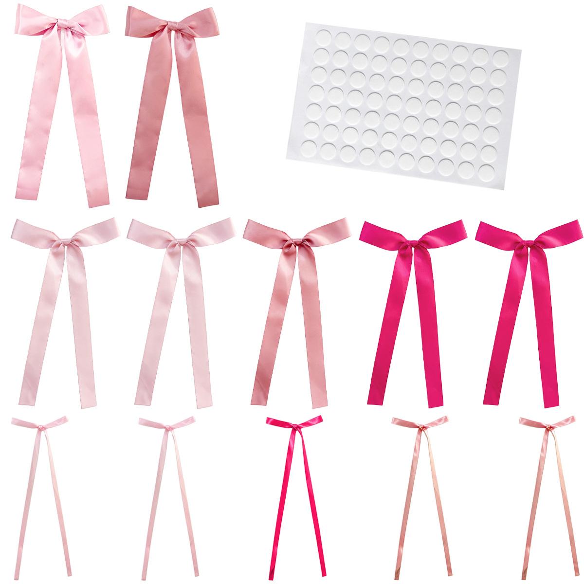 

12/16/45Pcs Pink Bow Party Decorations Big Ribbon Bows Wall Decor for Coquette Baby Shower Bridal Wedding Birthday Supply