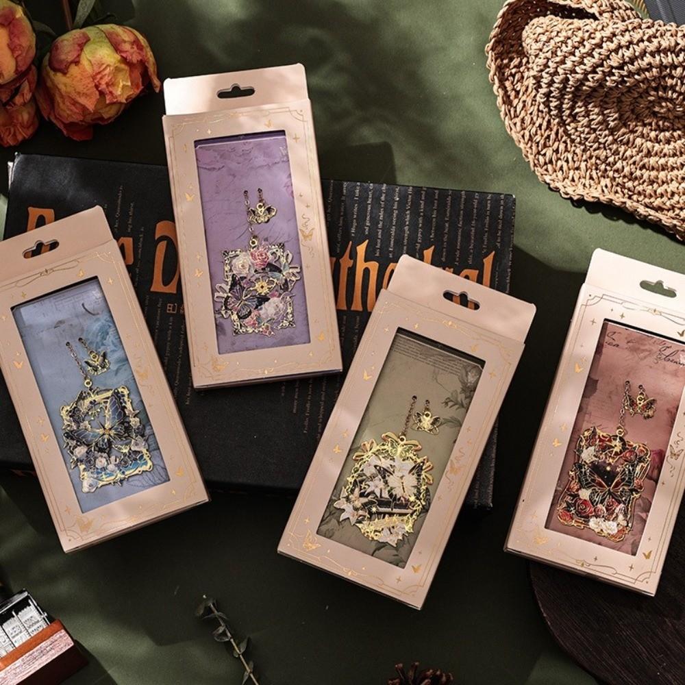 Flowers & Butterfly Hollow Book Mark Pendant Style Book Reading Clip  Book Lover Gift