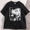 Tired Frog Funny Graphic T Shirts Men Women Casual Cotton Short Sleeve Printed Tshirt Crewneck Streetwear Graphic Tees Clothing