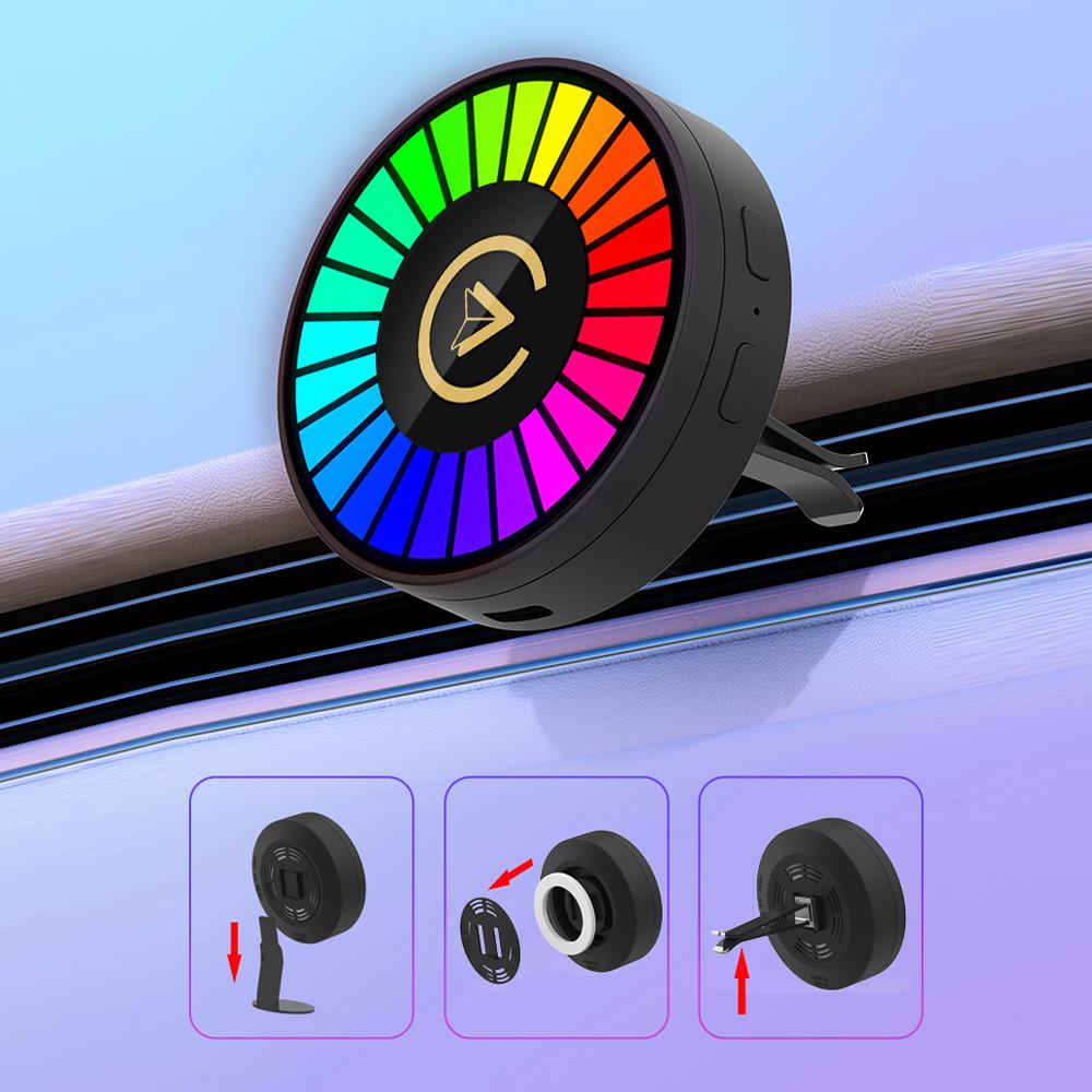 3-in-1 Wireless Carplay Android Auto Adapter Plug and Play Car Aromatherapy withCar Smart APP Control RGB Music Lamp  Rechargeable for Car Air Outlet