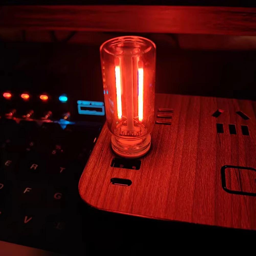 Universal Car LED Atmosphere Light Ceramic Car USB Decorative Lamps Glass Bottle Creative DIY Romantic Mini Light Gifts