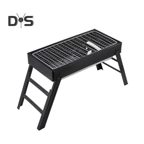 

Гриль-барбекю Портативный складной угольный гриль для приготовления пищи на открытом воздухе Простая сборка и очистка Нержавеющий металлический гриль для кемпинга, пикников, пляжных вечеринок чёрный