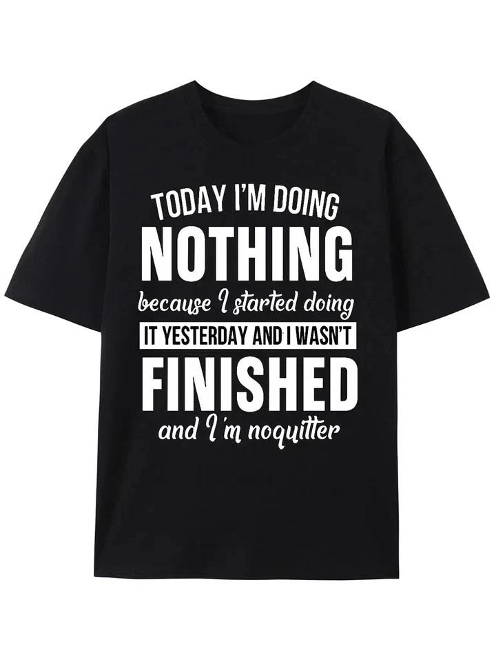 Men’s Slogan Print T shirt Short Sleeve Crew Neck Cotton Casual Graphic Tee Top 3XL