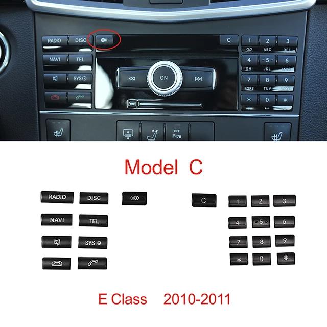Car Central Control CD Panel Button Decorative Patch Trim Stickers ABS For Mercedes Benz C/E Class W204 W212 GLK CLS 2012-2013
