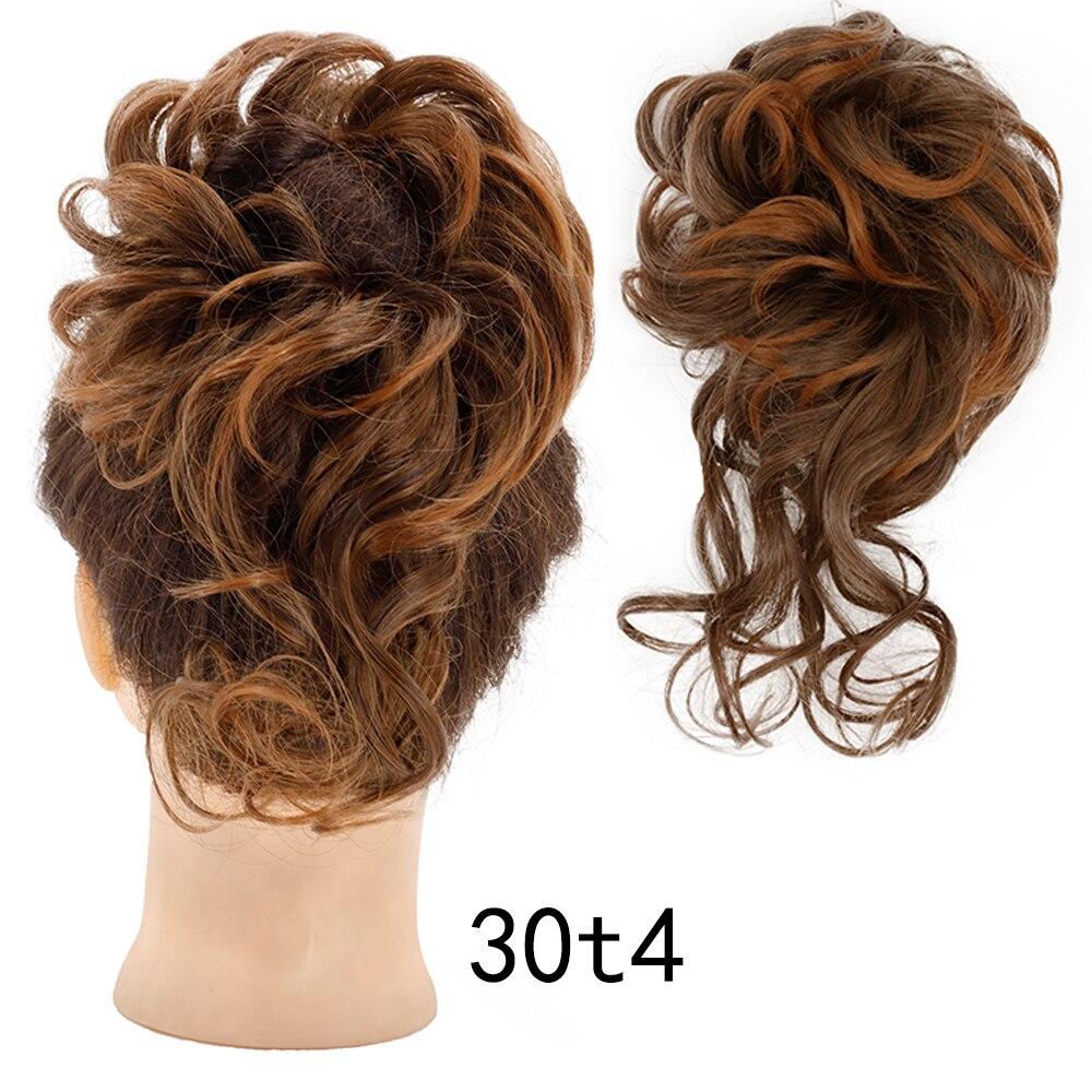 XINRAN 50 גרם 16 צבע אופנה קצר סינטטי נשים סיבים כימיים הארכת שיער מבולגן לחמנייה מתיחה עמיד בחום הארכת פאה