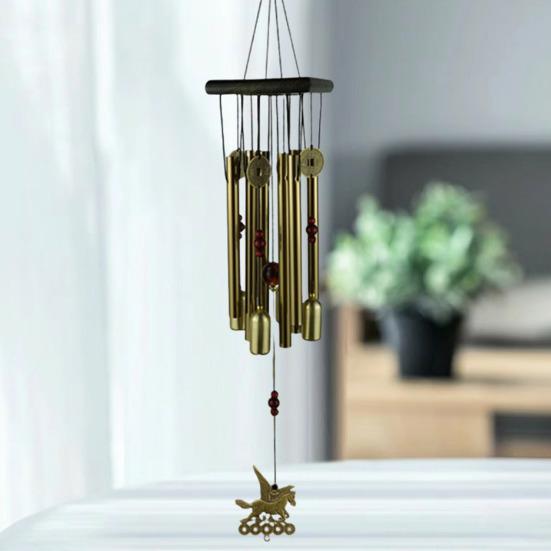 Wind Chime for Outside Butterfly/Horse/Fan/Ship Metal Tube Windchime for Patio Yard Porch Hanging Decoration Housewarming Gift for Men Women