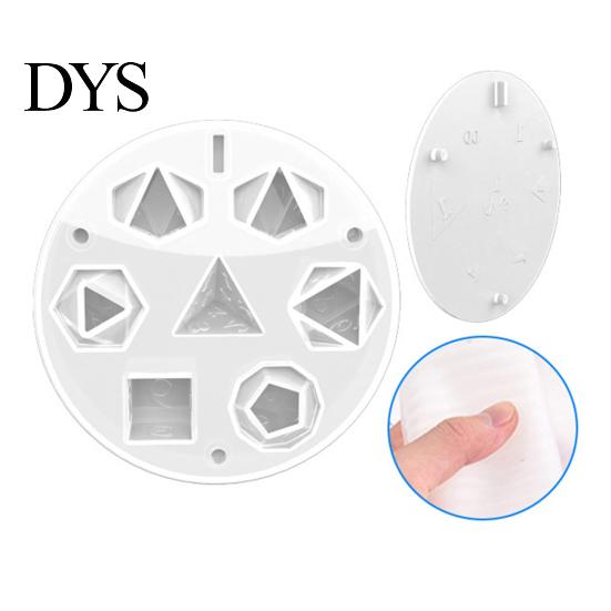 Silicone Dice Mold 3D with 7 Grids for DIY Making Irregular Multi-sided Digital Faux Crystal Game Props Ideal Gift Lovers Reusable