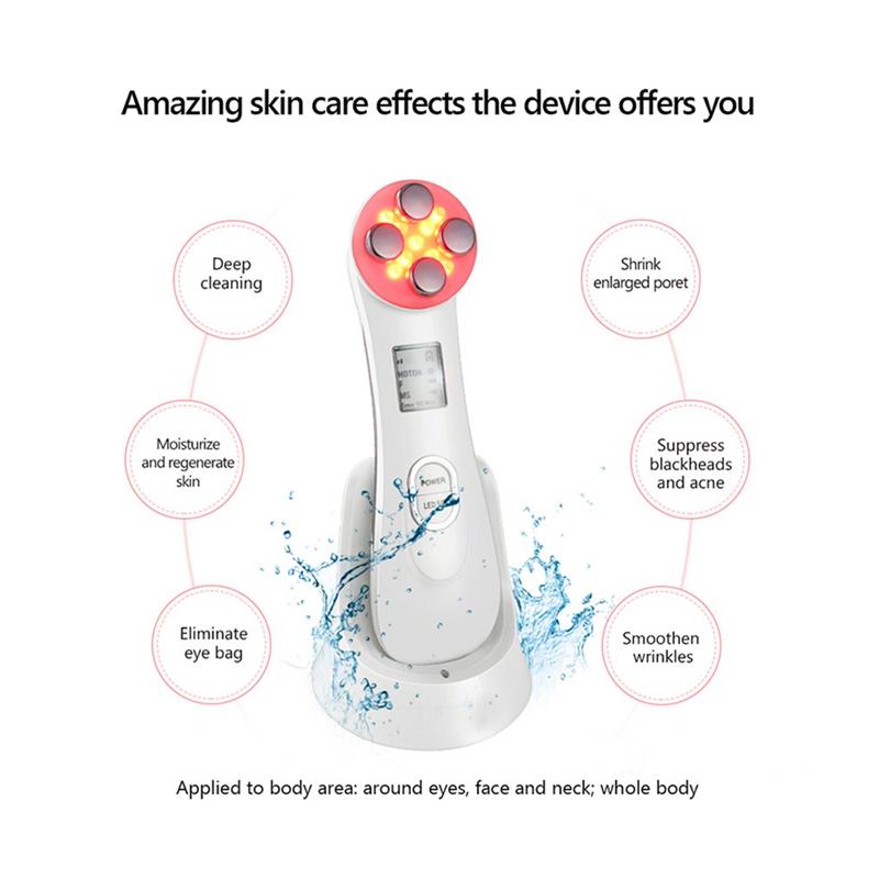 Promotion High Frequency Facial Beauty Machine 5 in 1 Facial Massager Microcurrent Rechargeable Facial Frequency Wand