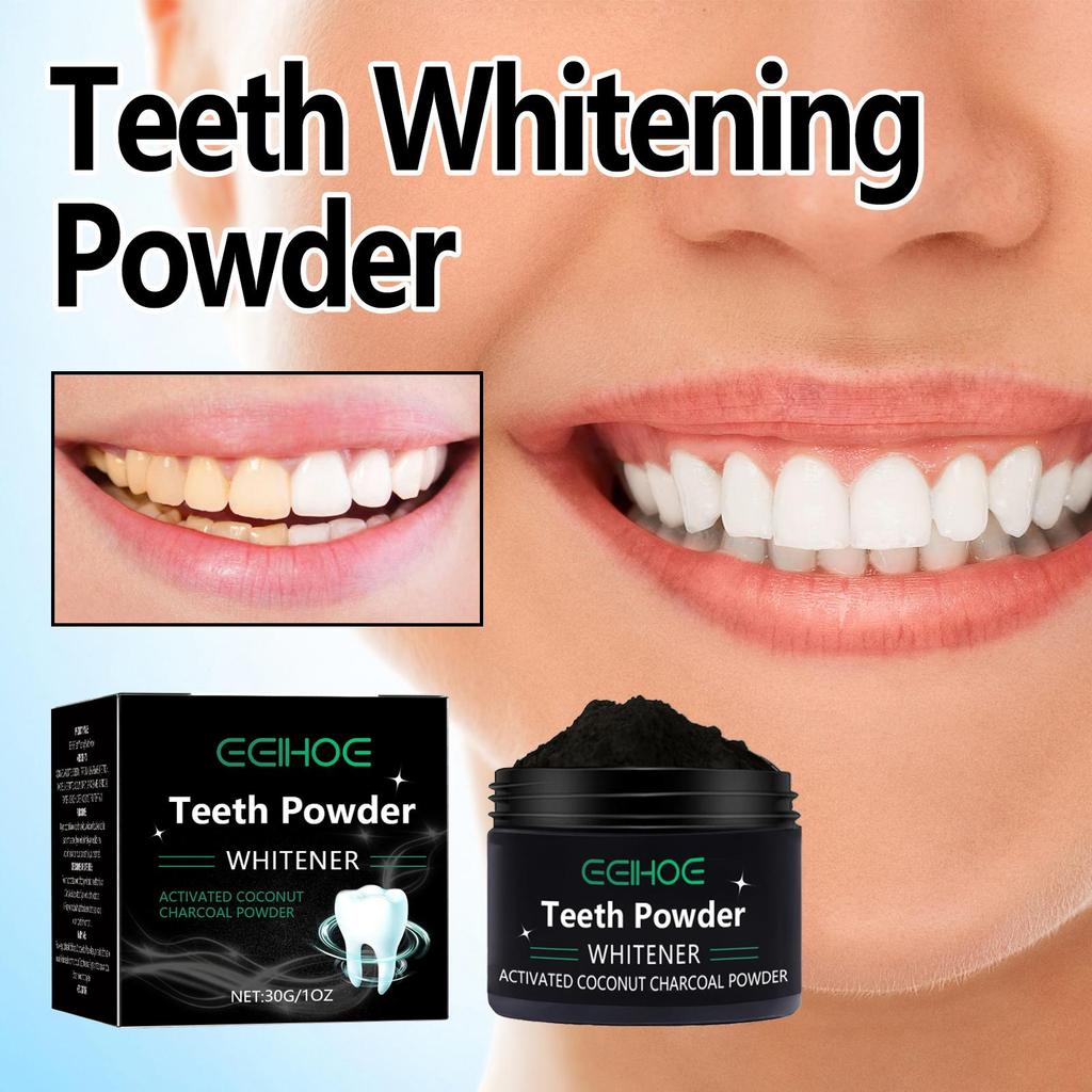 EELHOE Charcoal Powder for Teeth Whitening Products Remove Stains Oral Cleaning Bring Good Breath Dental Hygiene Teeth Powder