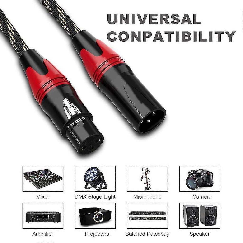 6er-Pack XLR-Kabel, XLR-Stecker auf Buchse Mikrofonkabel, 3-poliges symmetrisches XLR-Lautsprecherkabel für Mikrofon Mi